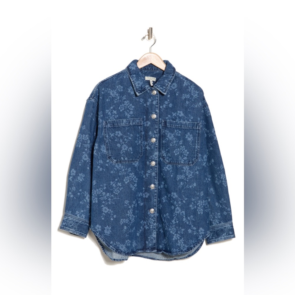 Rag & Bone Lory Jacquard Floral Shirt Jacket Women's Size Medium oversized NWT